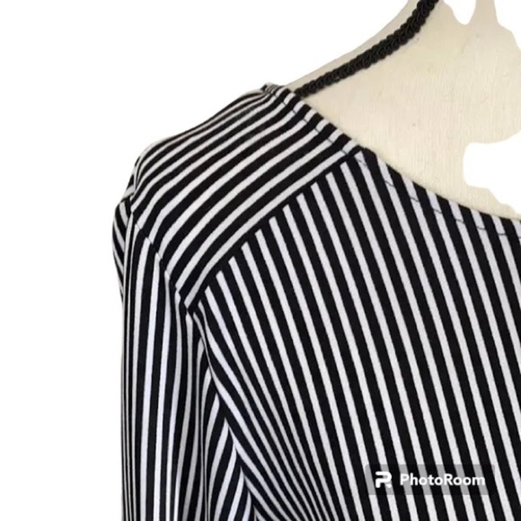 Adrianna Papell Striped Yoke Blouse Size Small - Picture 6 of 8